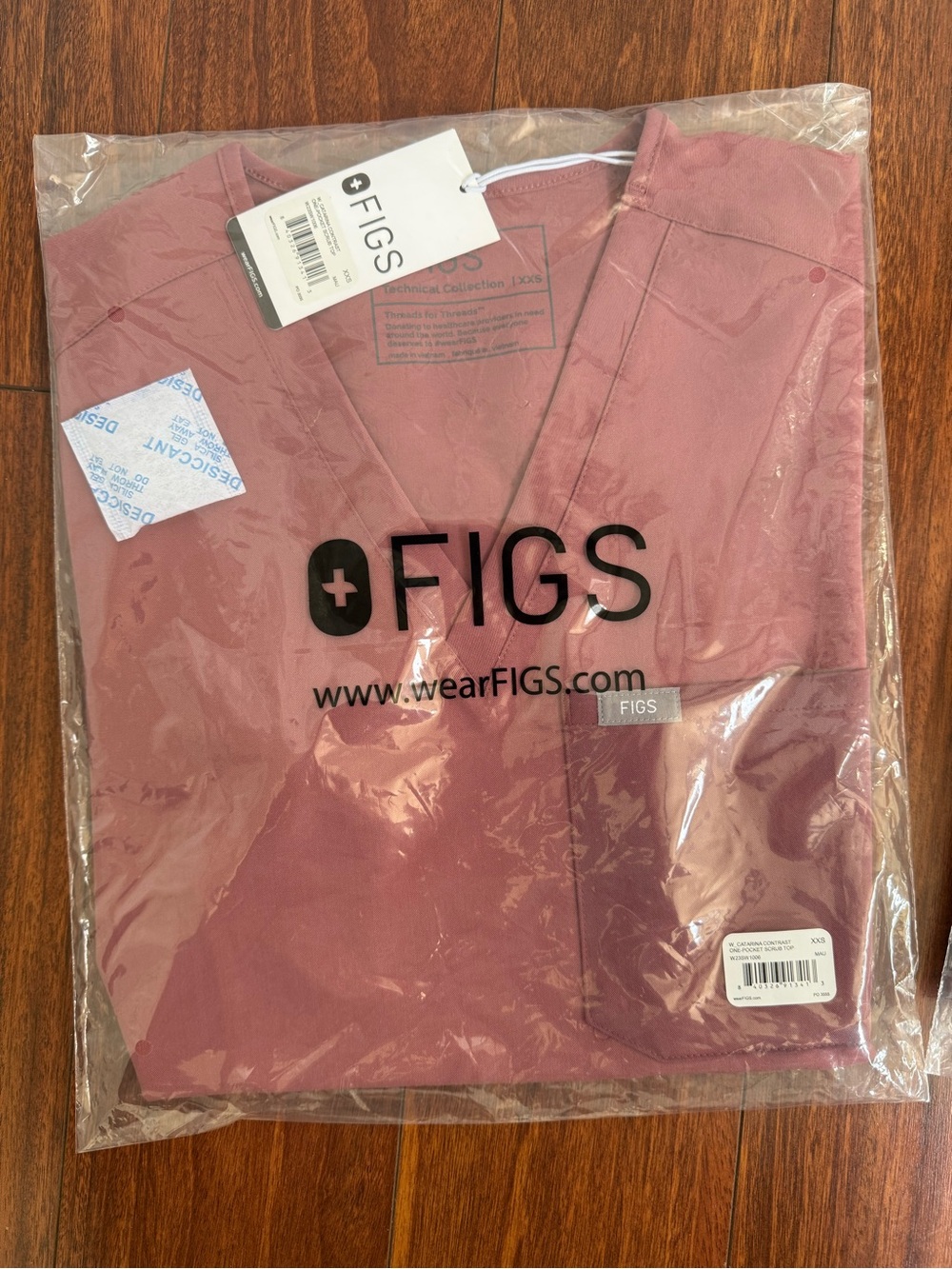 FIGS Mauve Rose V-Neck Scrub Top